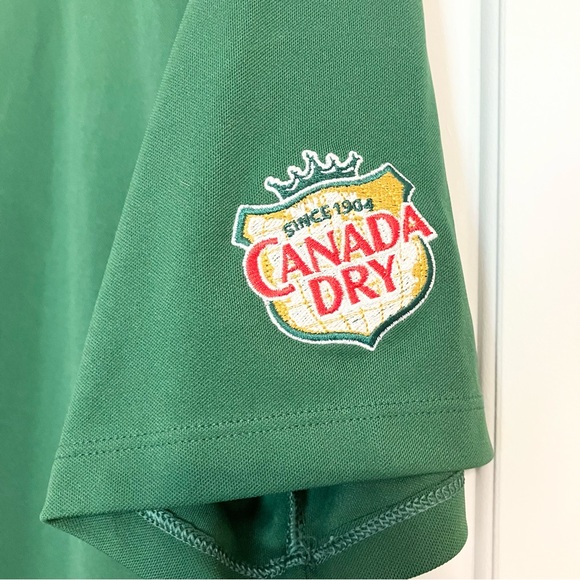 Nike Short Sleeve Green Golf Polo Canada Dry Embroidered Sleeve Logo Men’s Sz L - Picture 4 of 7